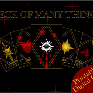 Mazzo di molte cose / Compatibile con DnD 5E / Stampabile / Solo digitale / Accessorio Dungeons and Dragons / Artefatto / Carte
