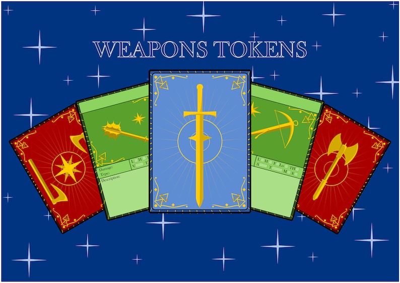 Weapons Tokens Dnd 5E Compatible Printable Digital Only Dungeons and