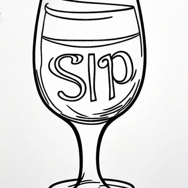 Sip Wine Glass for Sip n Paint Digital Image