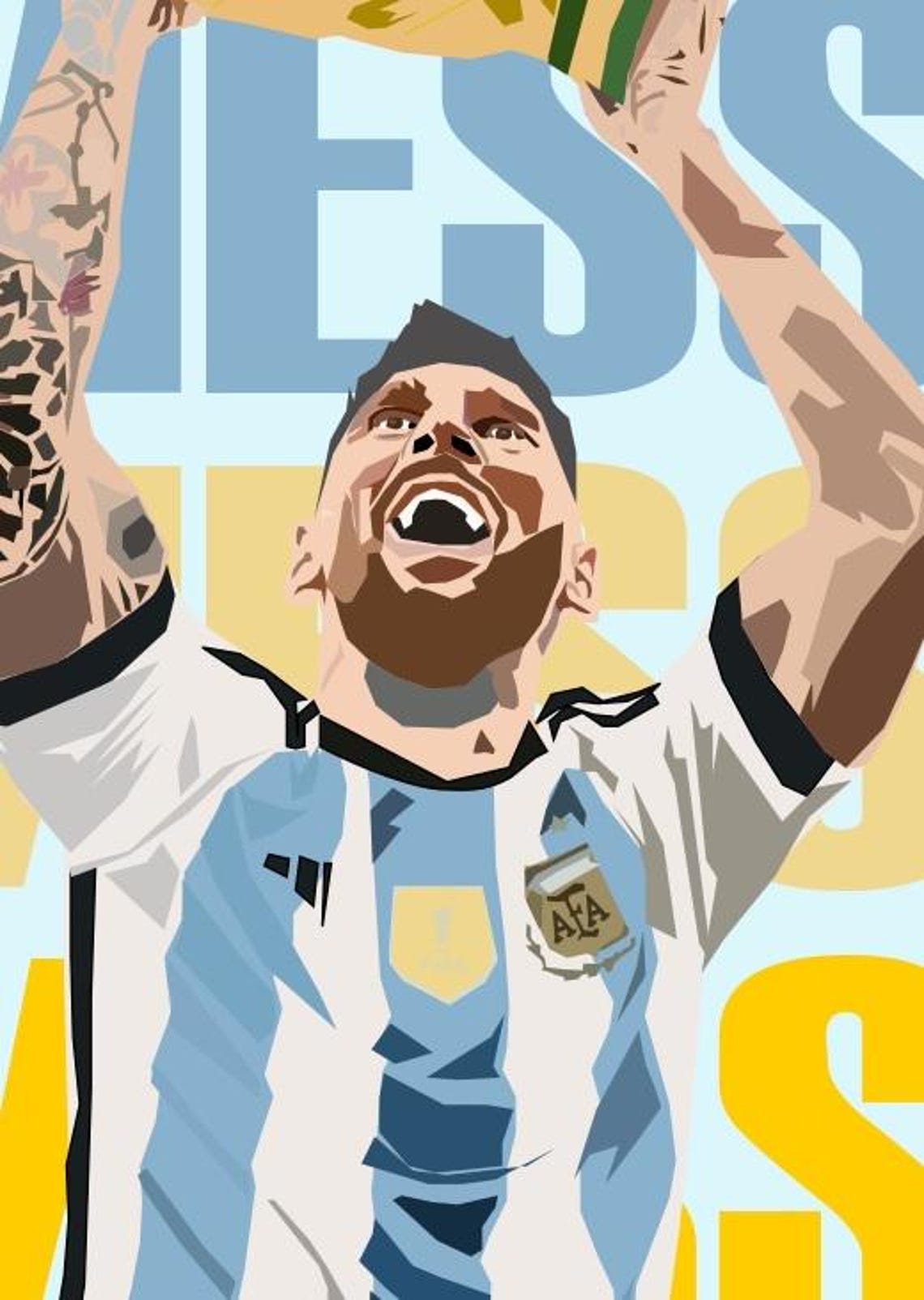Custom Lionel Messi World Cup Winning Art Print - Etsy