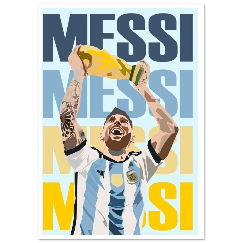 Custom Lionel Messi World Cup Winning Art Print - Etsy