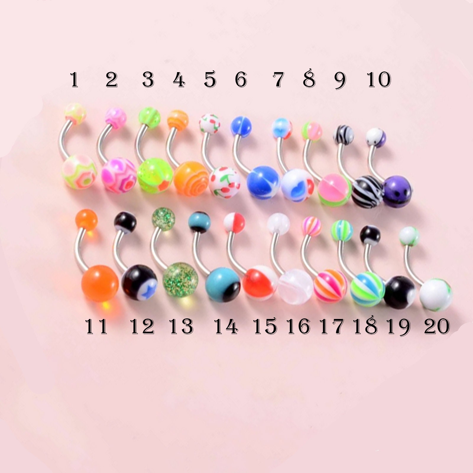 Neon Belly Rings Etsy Canada