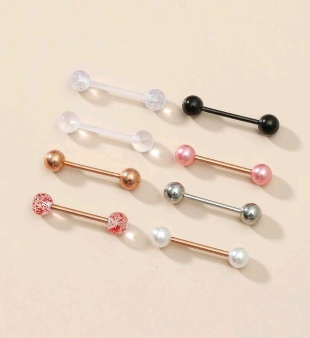 Metallic Tongue Barbell Etsy