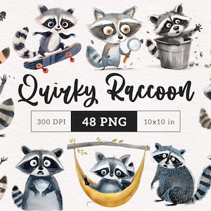 Clipart original de raton laveur lunatique PNG stupide raton laveur pose Woodland sublimation clip art illustrations de dessins animés Animaux sarcastiques fantaisistes