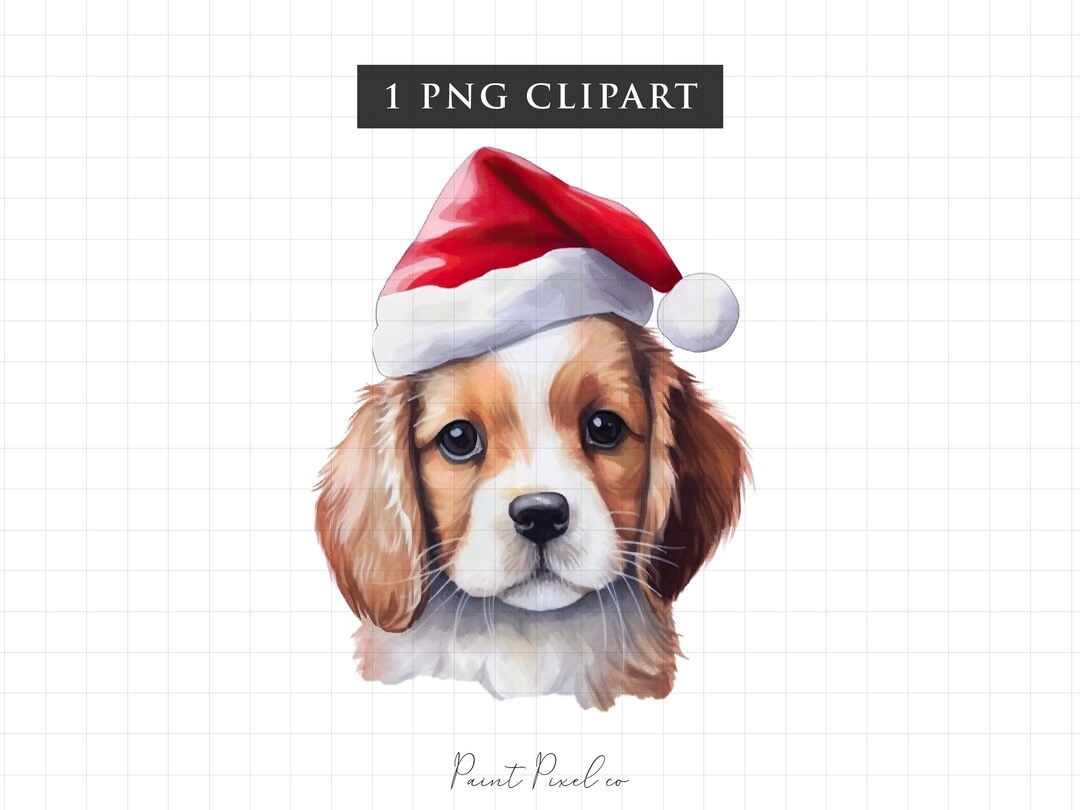 Christmas Dog Clipart PNG Watercolor Dog Clipart Puppy PNG Cute Clipart ...