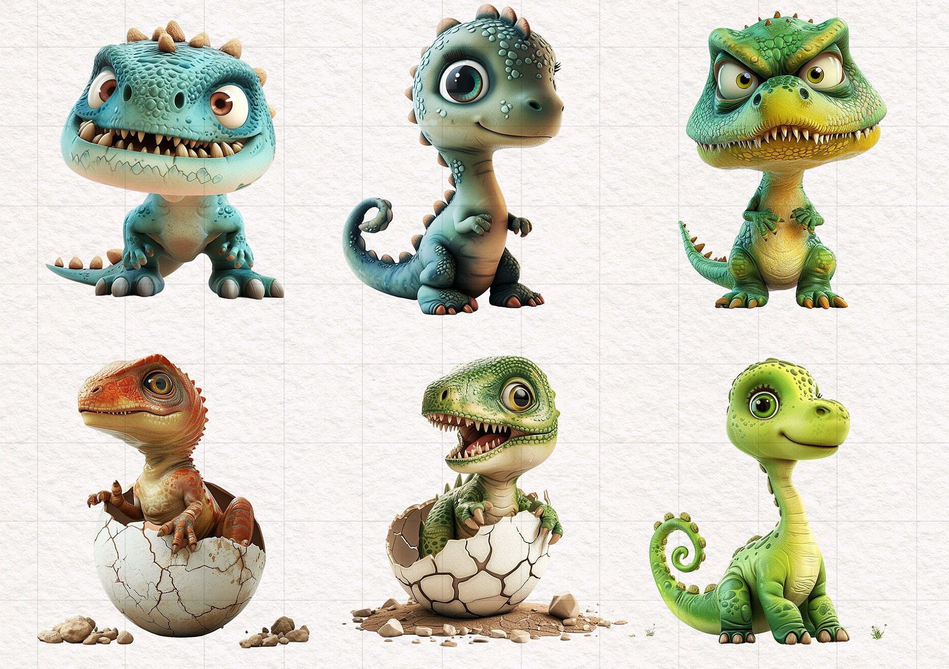 Baby Dinosaur Clipart PNG Whimsical Dinos Sublimation Clip Art Cute ...