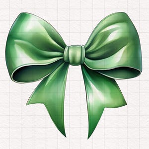 7 Green Bow Clipart Watercolor Bows Nature theme graphics PNG Coquette Green Ribbon Shirt Sublimation T-shirt design Trendy Cute Ribbon