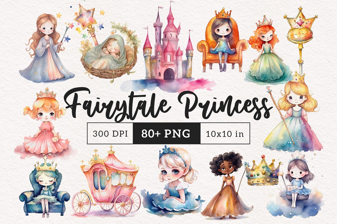 Princess PNG Fairytale Princess Queen Clipart Watercolor Princess ...