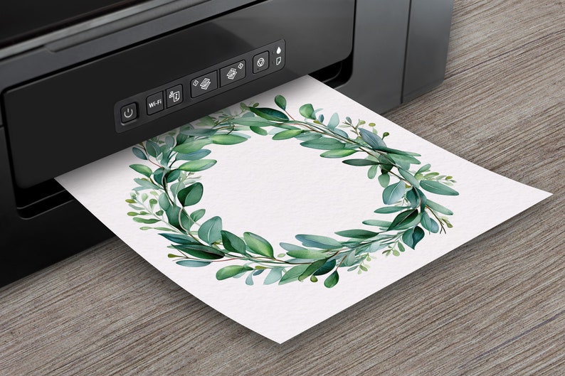Eucalyptus Wreath Clipart PNG Bundle Watercolor Wreaths Sublimation ...