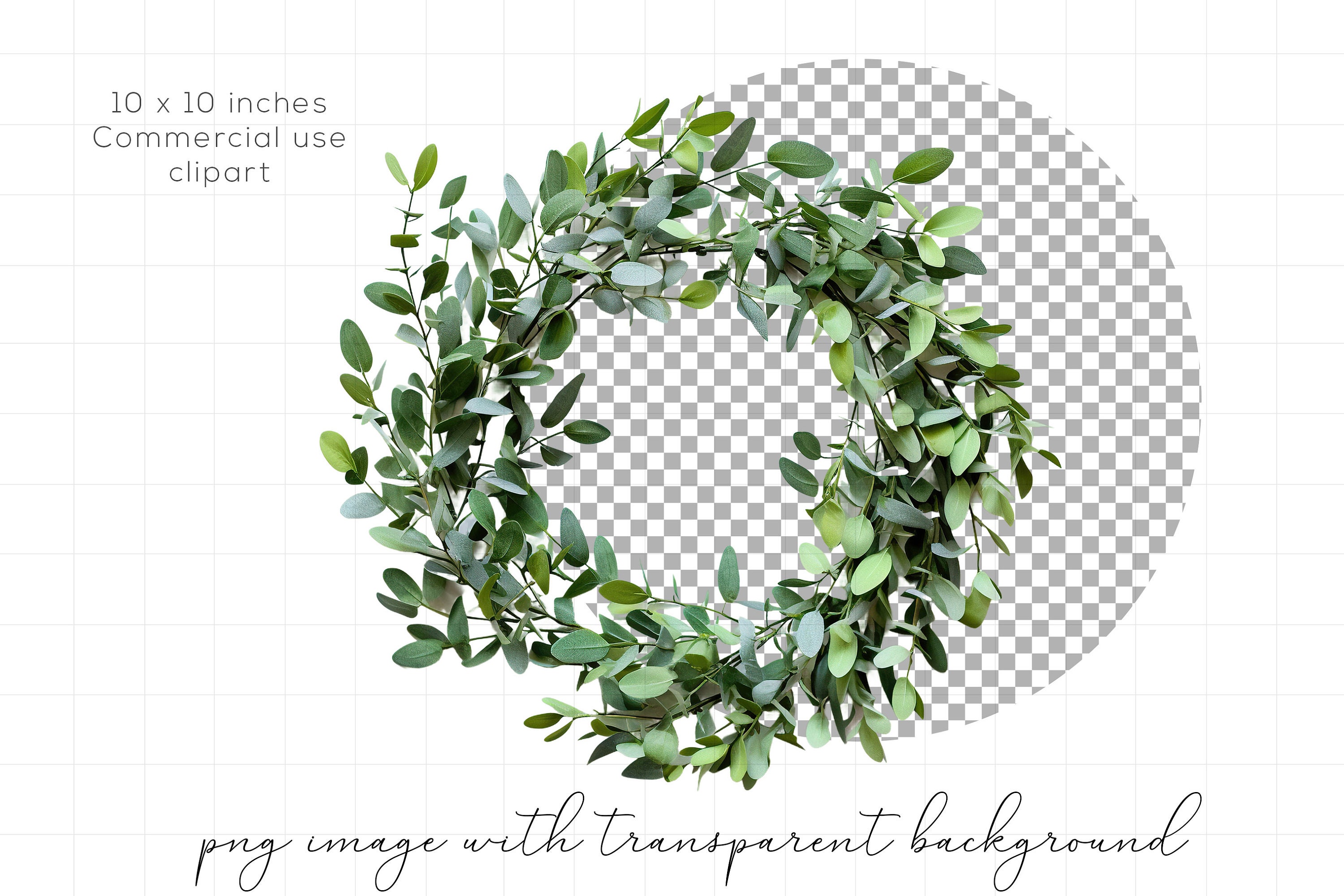Eucalyptus Wreath Clipart PNG Bundle Realistic Wreaths Sublimation ...