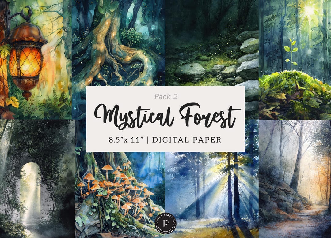 Mystical Forest Junk Journal Papers - Enchanted Woodland Magic ...