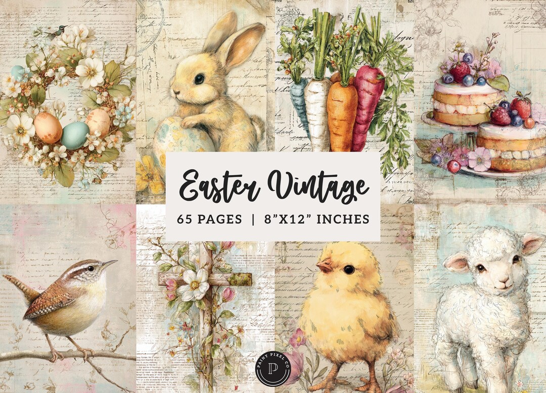 Shabby Chic Easter Junk Journal Papers - Spring Ephemera Printable ...