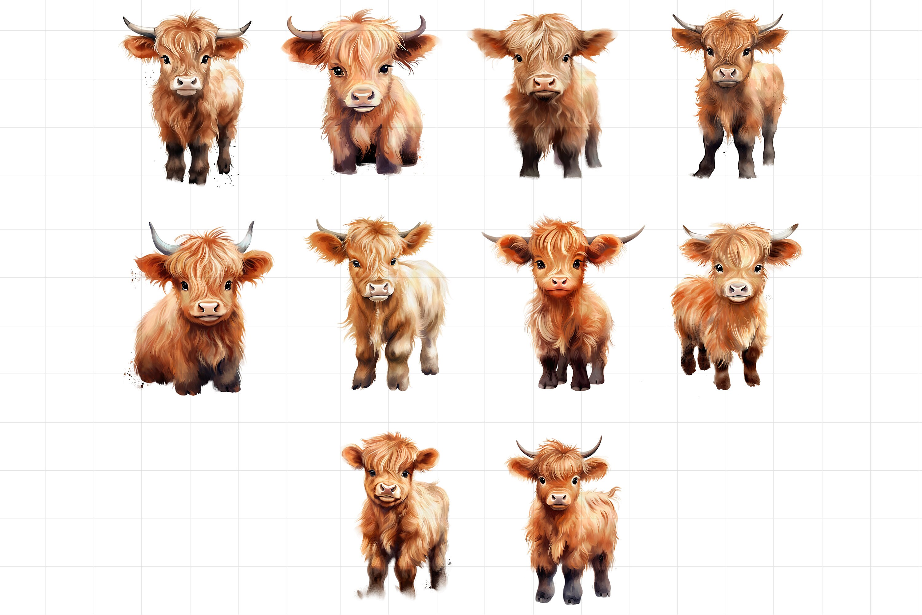 Highland Baby Cow PNG Clipart Western Farm Animals Clip Art Cute Cows ...