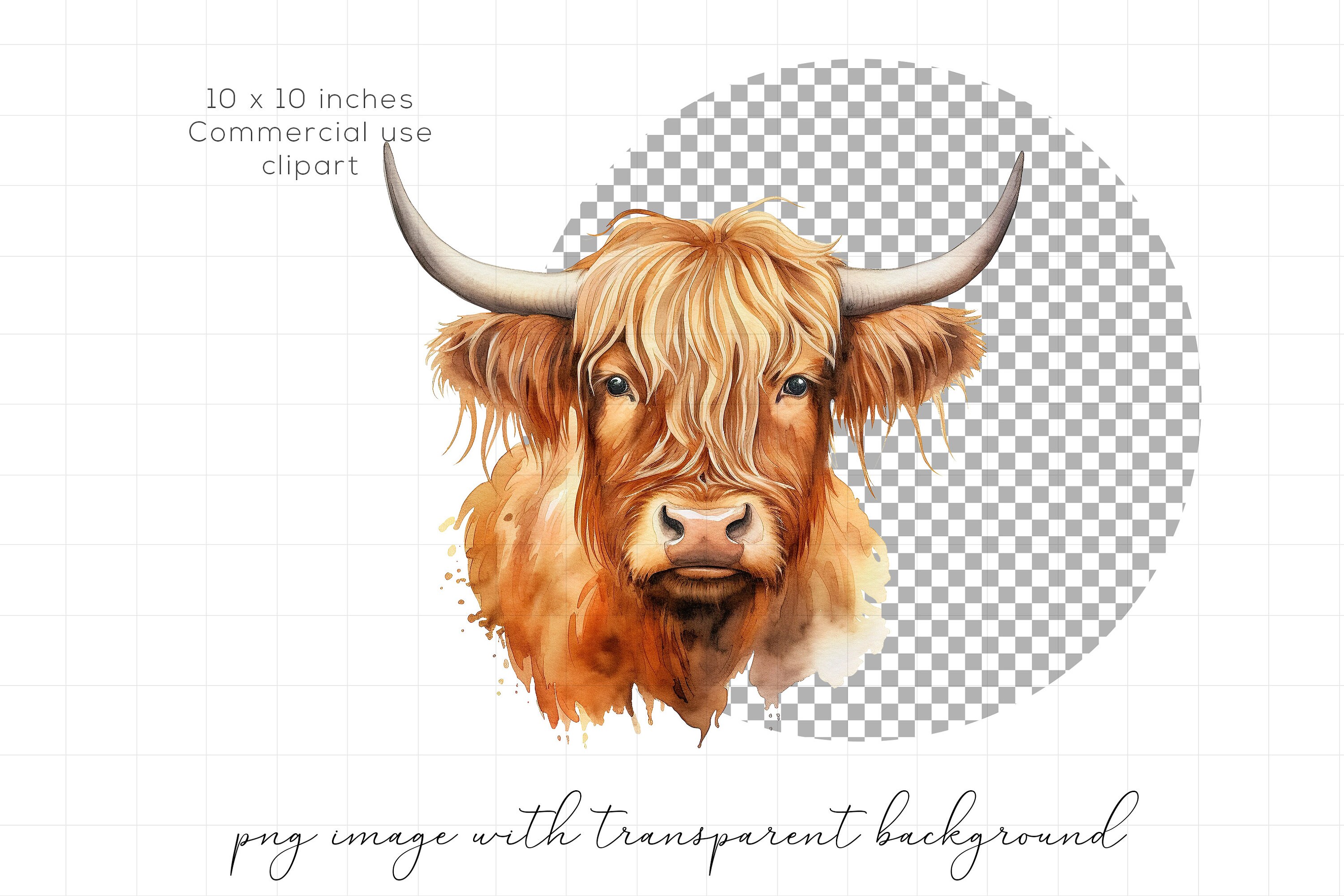 Highland Cow PNG Clipart Western Farm Animals Clip Art Cute - Etsy