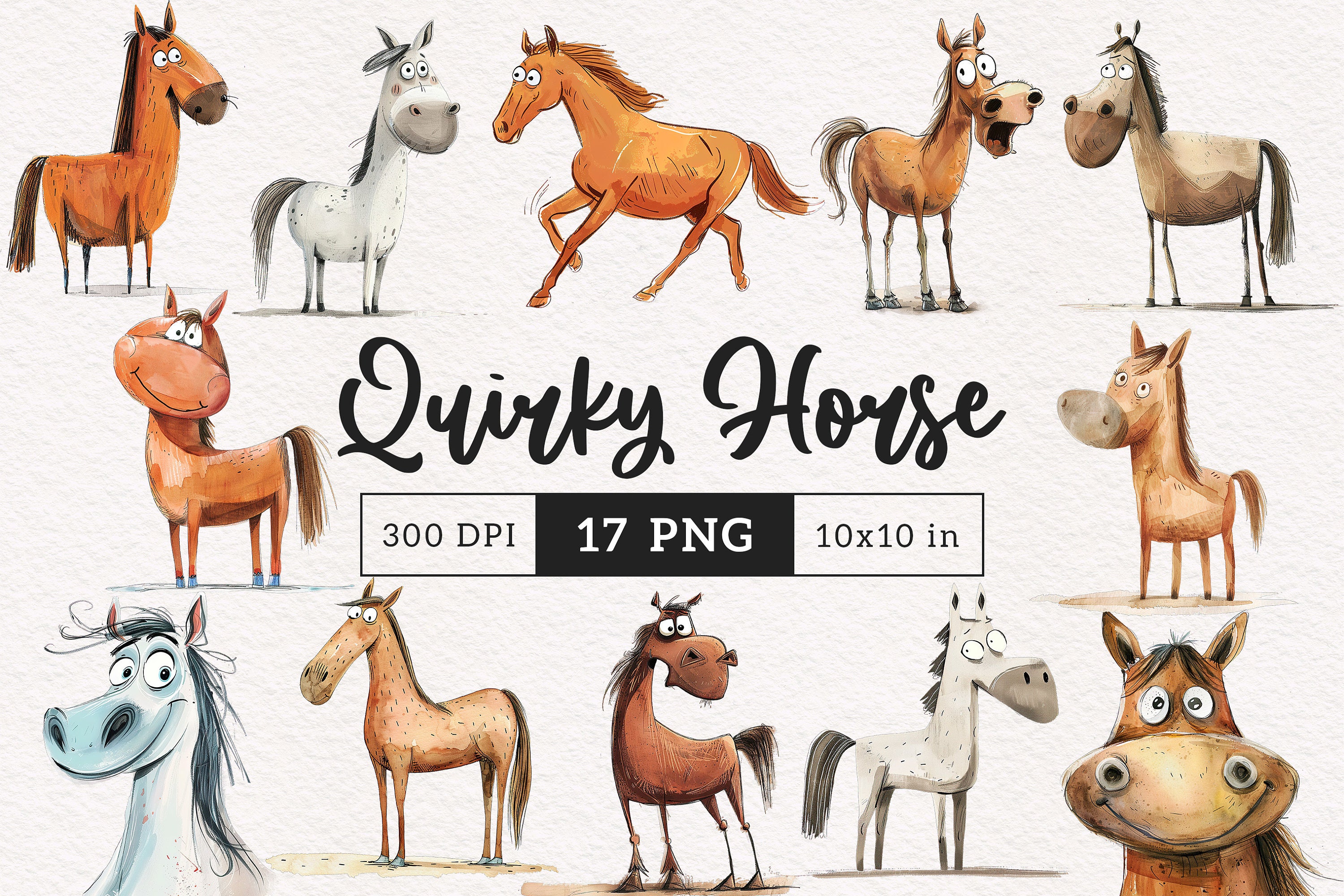 Quirky Horse Clipart PNG Whimsical Horses Sublimation Clip Art Farm Animals  Whimsy Graphics Funny Elongated Horse Face Goofy Illustration - Etsy, image size:3000x2000