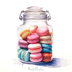 8 Macarons Clipart High Quality JPGs French Dessert Bakery food clip art Sublimation Junk Journal Paper crafting Commercial License