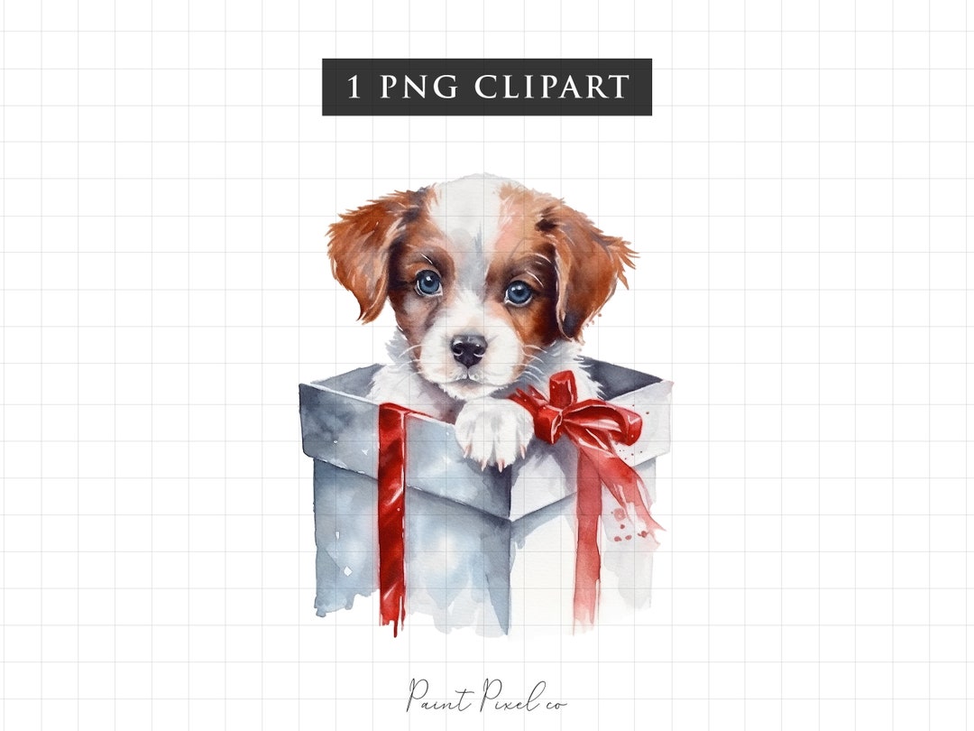 Christmas Dog Clipart PNG Watercolor Dog Clipart Puppy PNG Cute Clipart ...