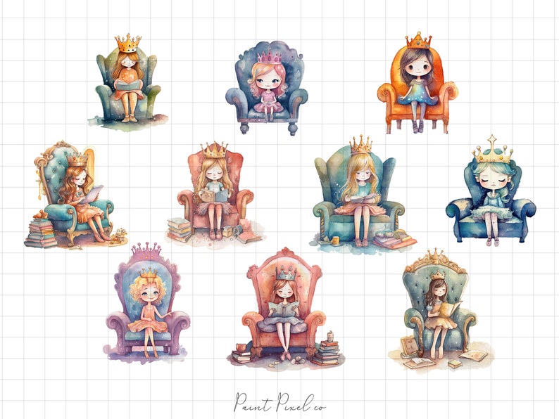 Princess PNG Fairytale Princess Queen Clipart Watercolor Princess ...