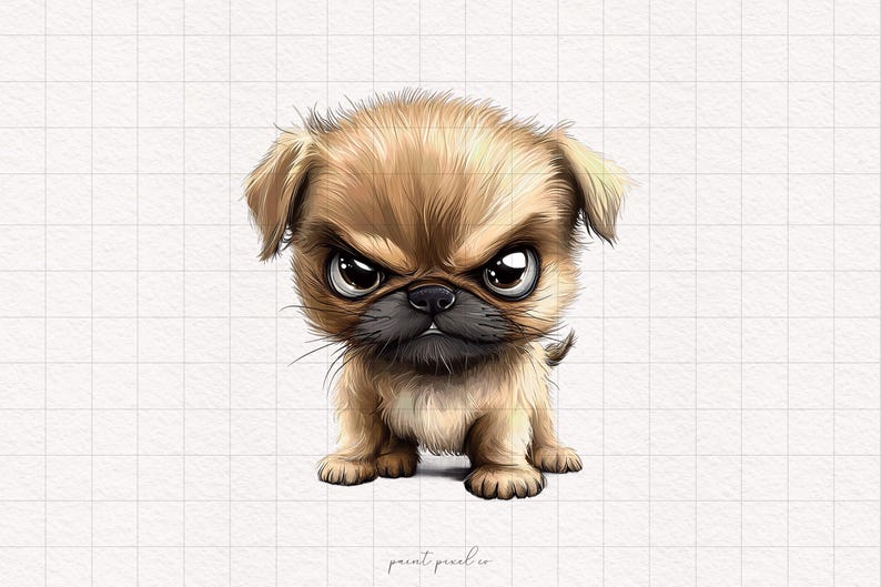 8 Grumpy Dog Clipart Silly Pet PNG Whimsical Puppies Sublimation Clip ...