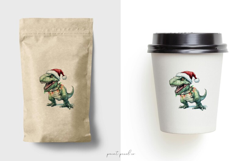Christmas trex Clipart Holiday dinos Winter T-rex PNG xmas dinosaur Sublimation DTF Festive christmas decor clip art Santa Tyrannosaurus rex image 9