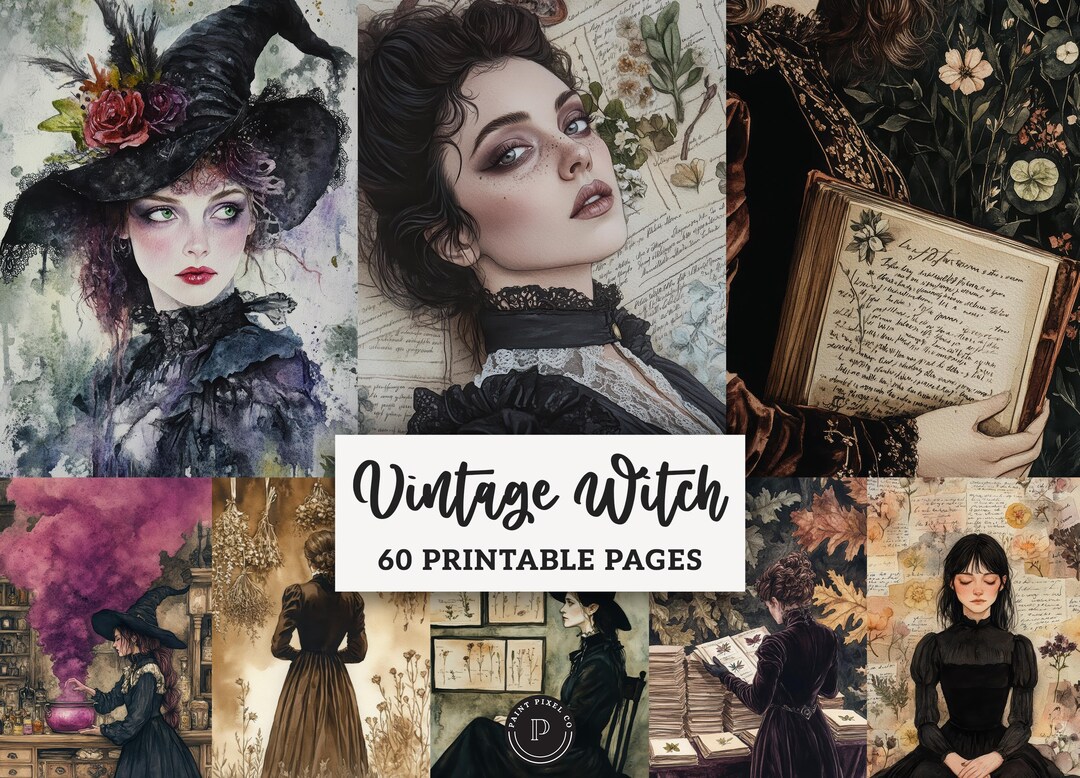 Ancient Witch Junk Journal Pages - Vintage Spooky Victorian Printable ...