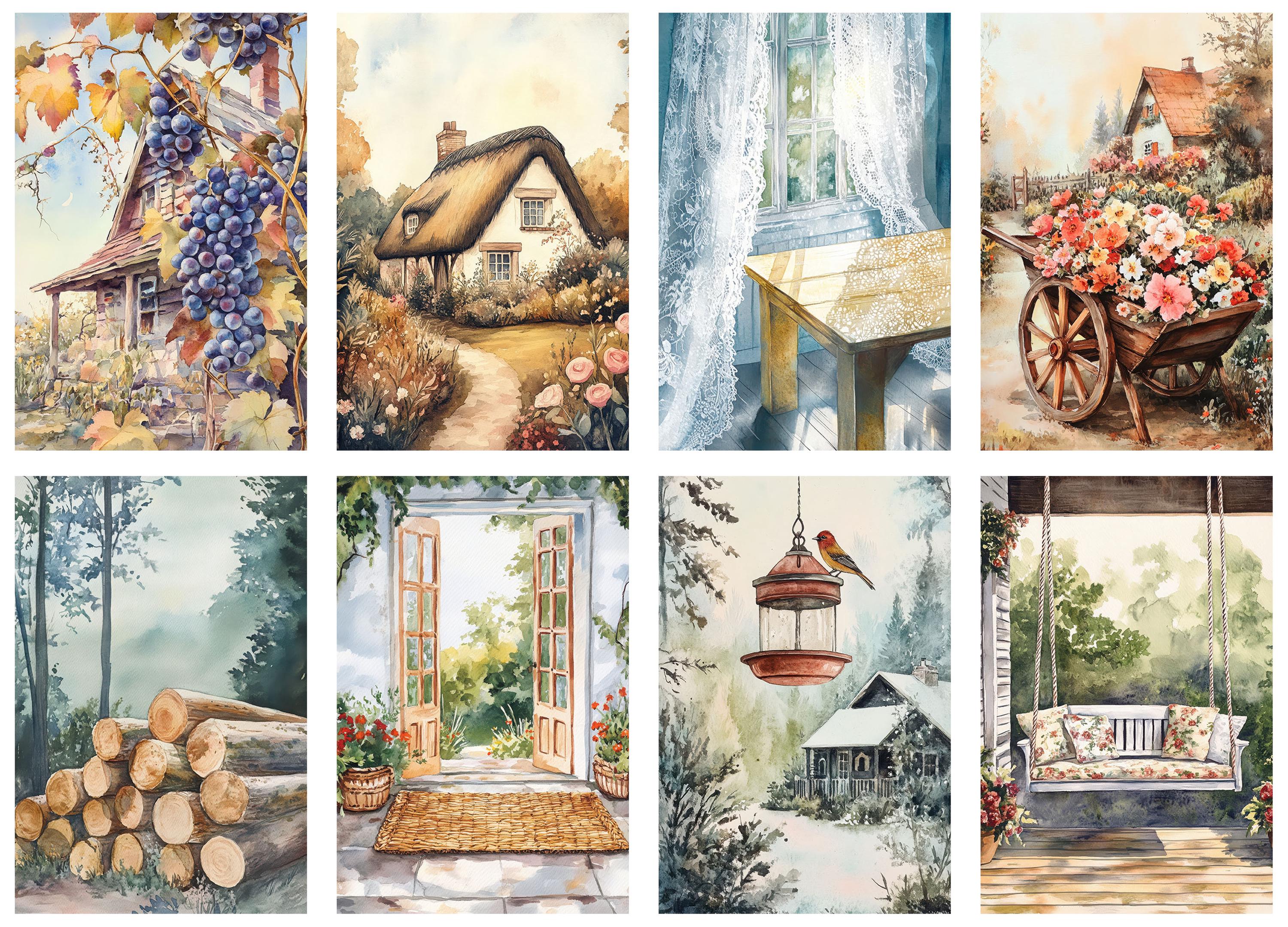 Cottage Diaries Junk Journal Papers - Cozy Rustic Ephemera Printable ...