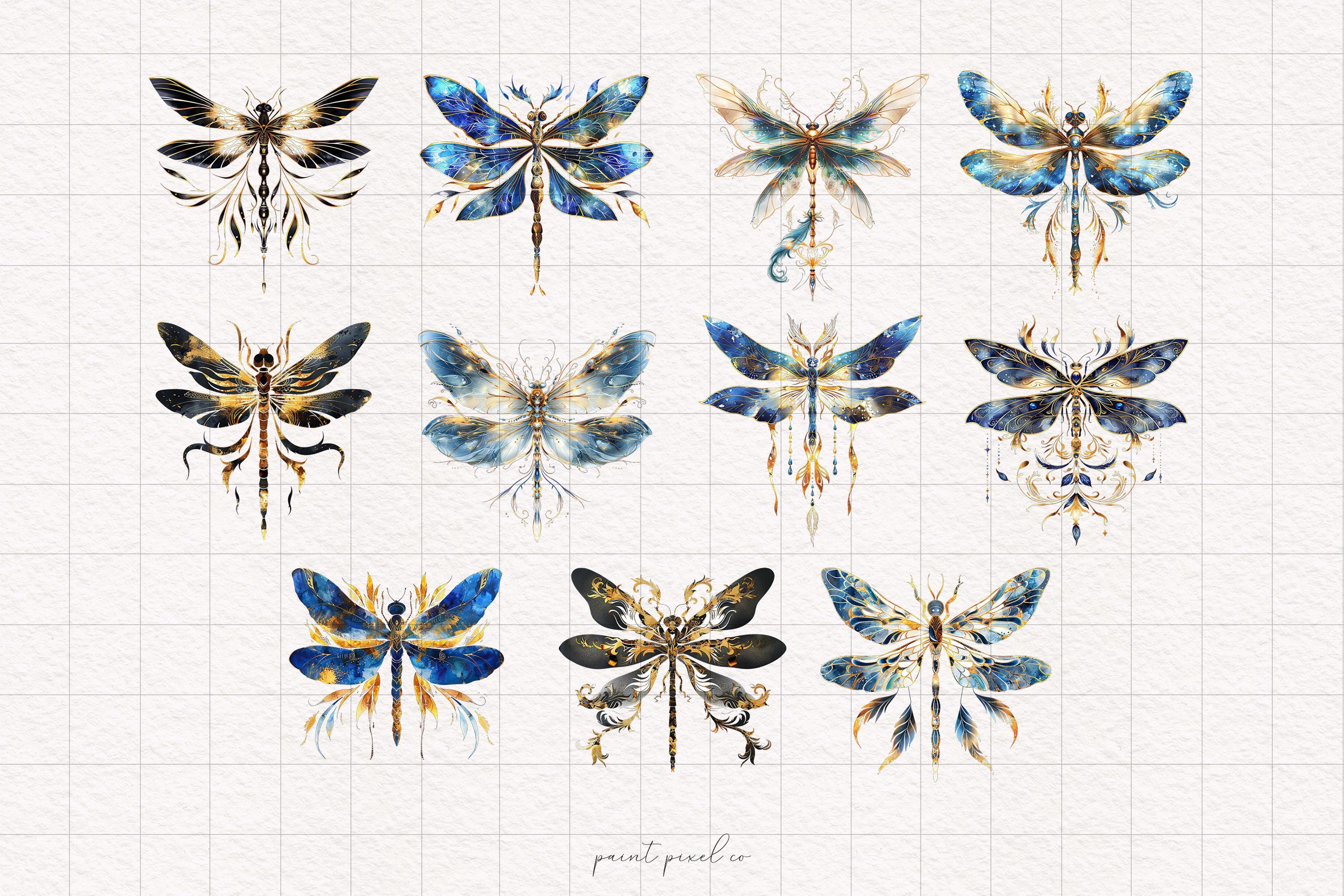 Whimsy Dragonfly PNG Watercolor Dragonflies Clipart Whimsical Insects ...