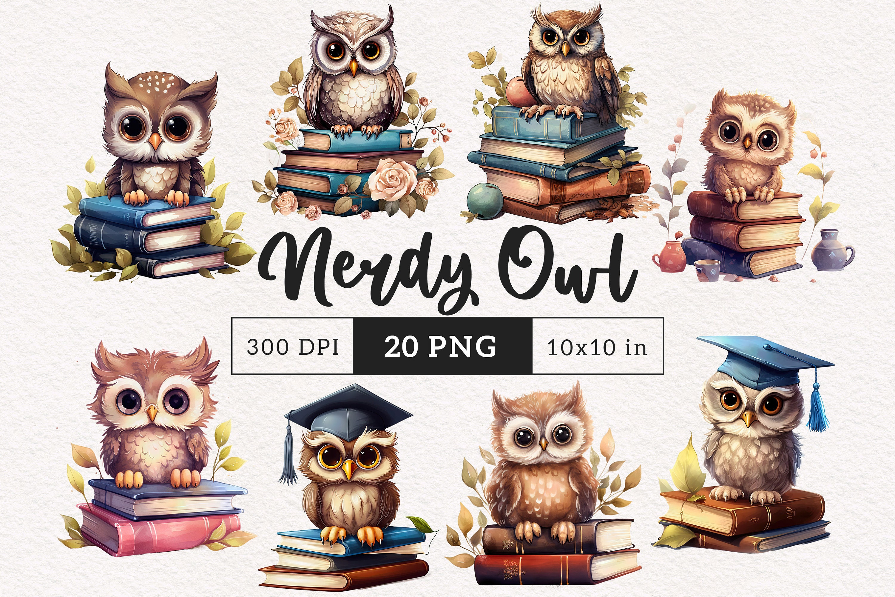 Bookworm owl clipart PNG Books clip art reading Sublimation Junk Journal Crafting Cartoon animal scr
