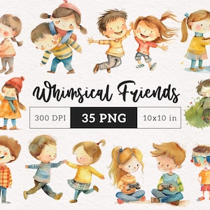 Best Friends Clipart Whimsical Buddies PNG Sublimation clip art Quirky Friendship graphics cartoon illustration Commercial use Download