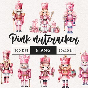 Quebra-nozes rosa clipart PNG Feriado Clip art fofo pastel natal PNGs Sublimação Junk Journal Criação de papel digital Licença comercial