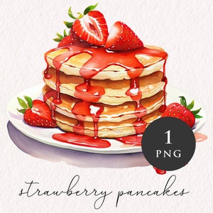 Aardbeienpannenkoekjes Clipart PNG dessert clip art Ontbijt Hoge kwaliteit voedsel zoete traktatie Sublimatie Grafisch Papier crafting Commercieel gebruik