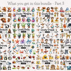 Quirky Clipart Mega Bundle PNG Whimsical Animals Clipart Funny People Sublimation clip art Whimsy Holiday clipart Silly girls illustration Peculiar People Eccentric Funny graphics card making
