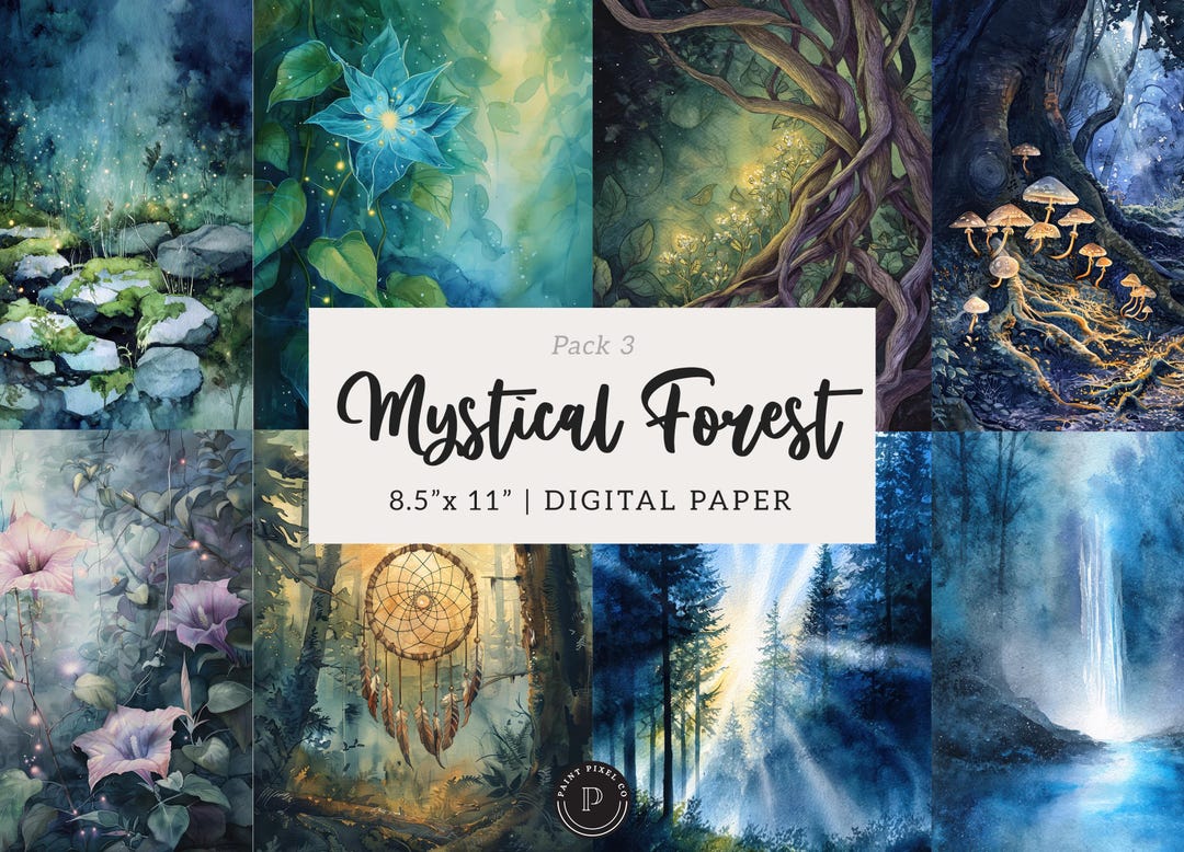 Mystical Forest Junk Journal Papers - Enchanted Woodland Magic ...