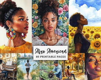 African American Junk Journal - Vintage Black woman Printable - Shabby chic Scrapbook Ephemera Rustic Digital Backgrounds JPG