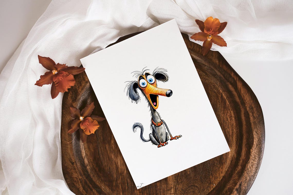Funny Dog Clipart Doggy PNG Quirky Whimsical Dogs Sublimation Clip Art ...
