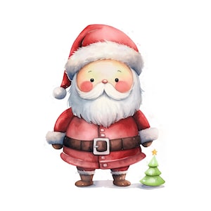 10 clipart fofos de Papai Noel JPGs de alta qualidade Clipart de Natal Papai Noel Sublimação Diário de lixo Artesanato em papel digital Licença comercial