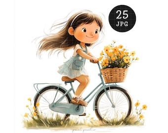 25 Cute Summer girls JPG Beach denim girl clipart Whimsical People Sublimation clip art card making Mixed Media JPGs Scrapbook Wild girl
