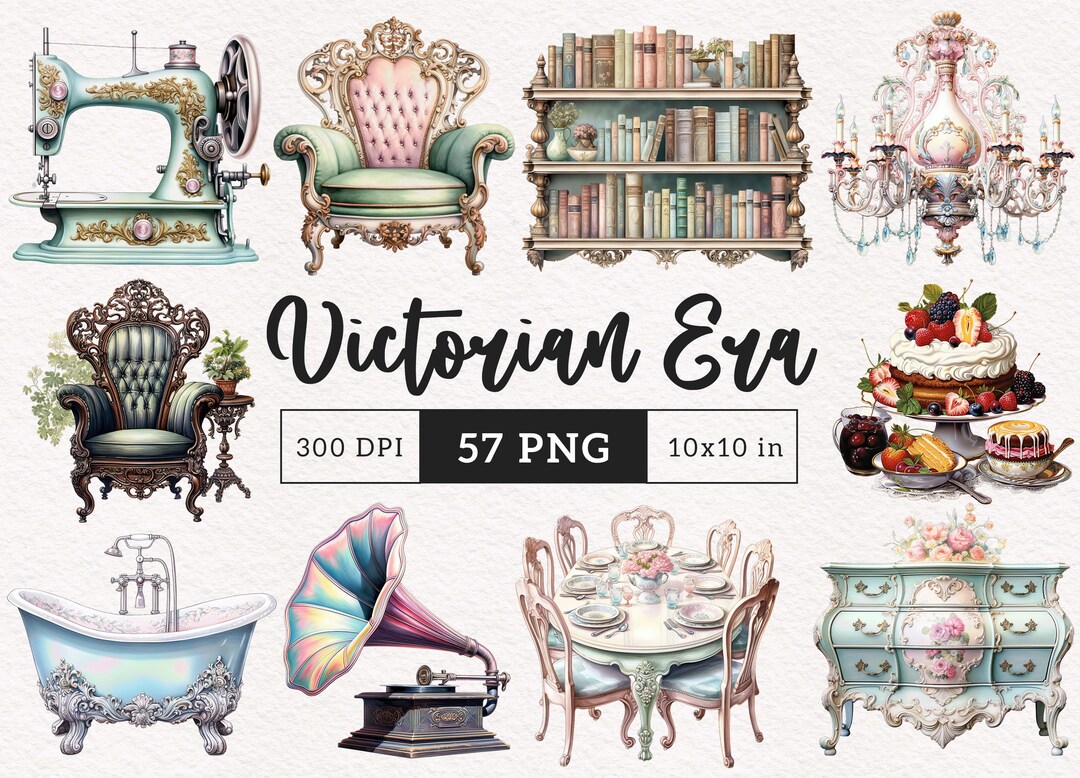Regency Graphics Victorian Clipart Regency Era PNG Junk Journal Clipart Furniture ...