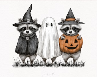 Boo Ghost Raccoon PNG Halloween Raccoon clipart Halloween Shirt Autumn Skeleton Raccoon Halloween Pumpkin Shirt Sublimation Print on demand