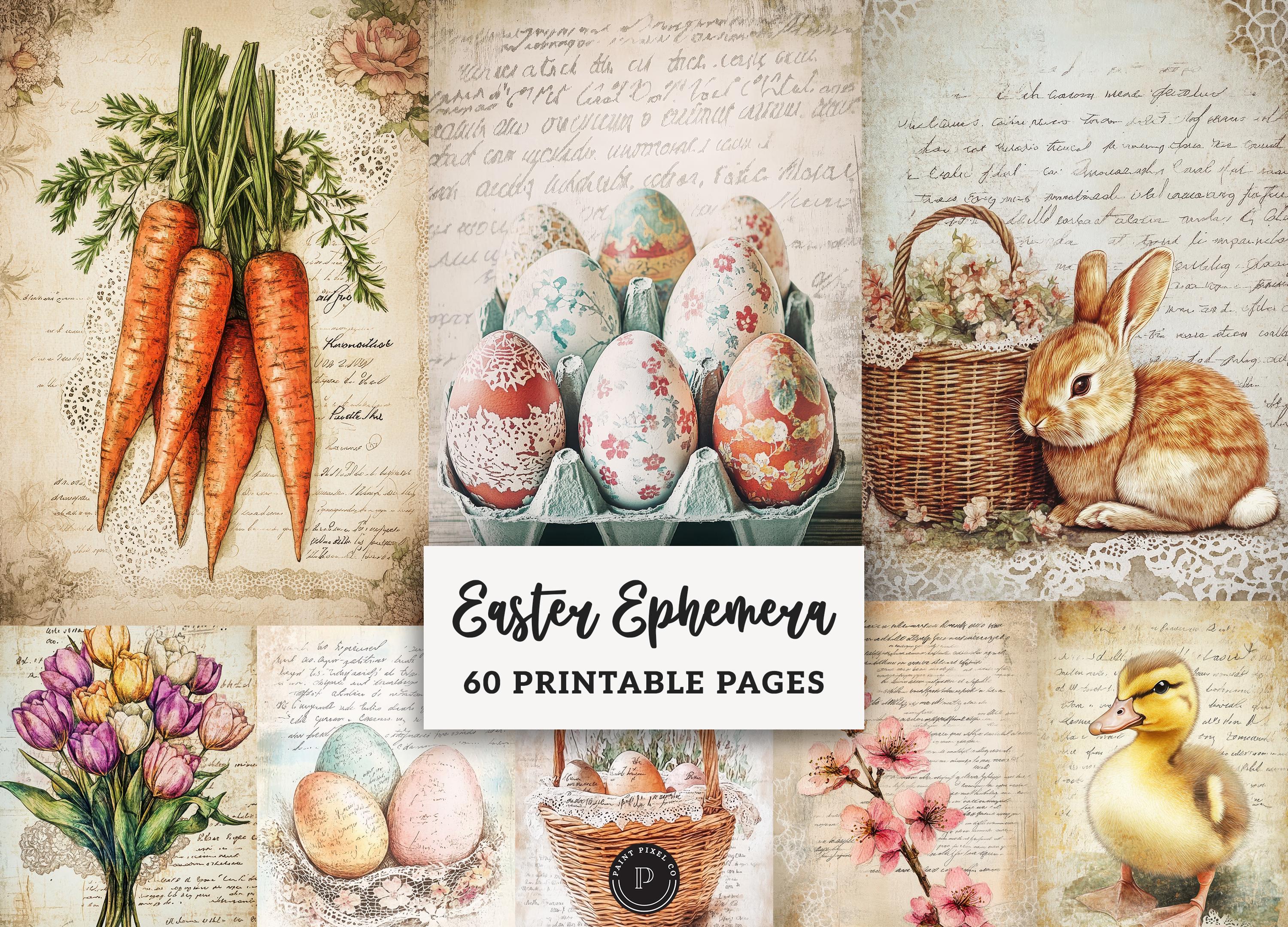 Shabby Chic Easter Junk Journal Papers - Spring Ephemera Printable ...