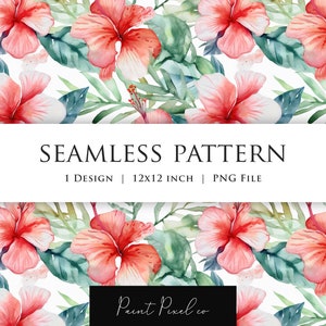Seamless pattern Floral pattern Repeating pattern PNG Fabric Design Textile paper sublimation pattern Hawaiian Floral Patterns Digital paper