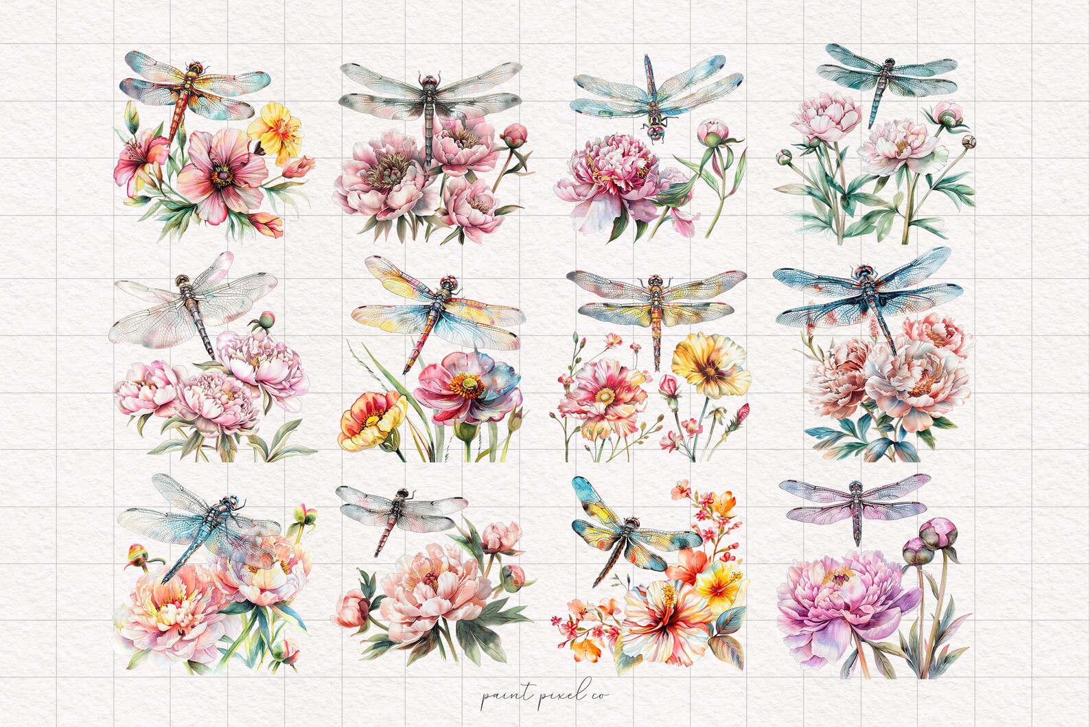 Watercolor Dragonfly PNG Floral Dragonflies Clipart Whimsical ...