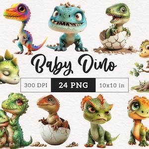 Baby Dinosaurier Clipart PNG Whimsical Dinos Sublimation Clip Art niedlicher Trex schlafendes Dino Ei Jurassic Grafiken Illustrationen Dino Thema Party