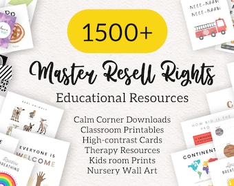 1500+ MRR PLR Digital Products Passive Income Private Label Rights & Master Resell Rights DFY Educational resources Calm corner Sell on etsy