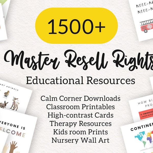 Más de 1500 MRR PLR Productos digitales Ingresos pasivos Derechos de marca privada y derechos de reventa maestra DFY Recursos educativos Calm corner Vender en etsy