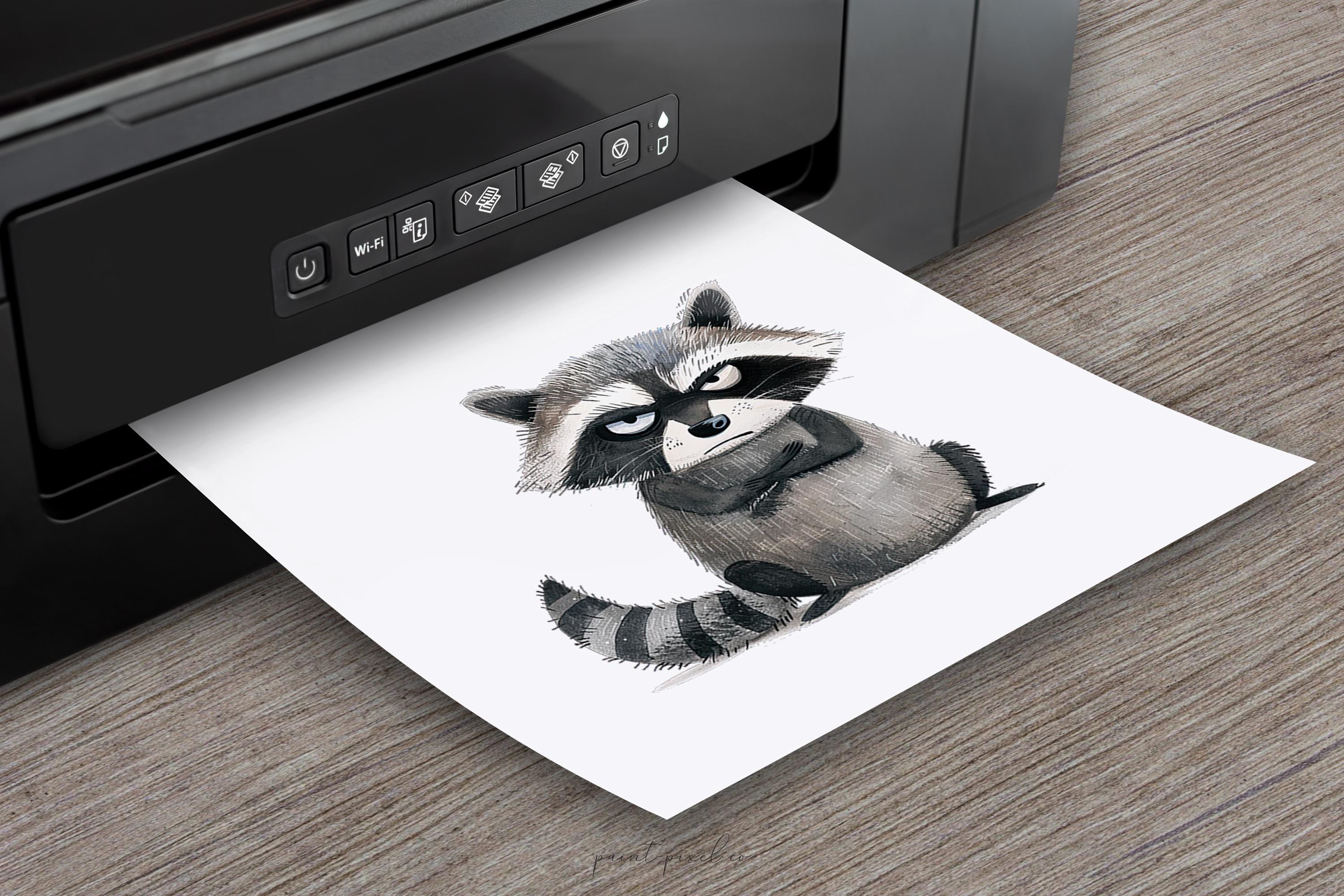 Grumpy Raccoon Clipart Whimsical PNG Angry Raccoon Woodland Sublimation ...