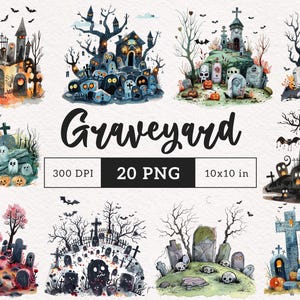 Eigenzinnig kerkhof PNG Griezelig Halloween Haunted Clipart grillig griezelig begraafplaatsafbeeldingen gekke sublimatie eigenzinnigheid illustratie DTF Crafting