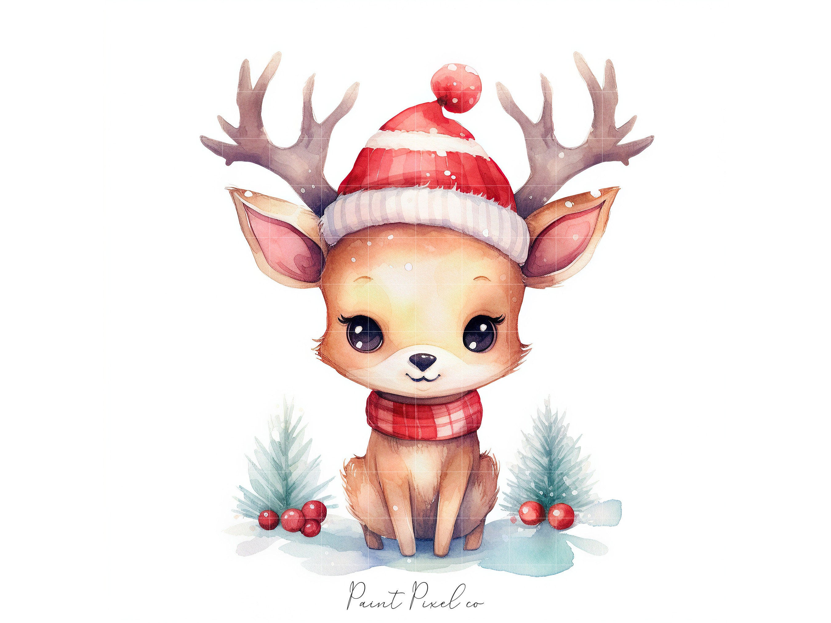 12 Christmas Woodland Animals Clipart High Quality Jpgs Cute Animals