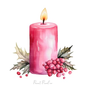 8 roze kerst kaars clipart Hoge kwaliteit JPGs Pastel kaars Clip art Sublimatie Junk Journal Digitaal papier vervaardigen Commerciële licentie