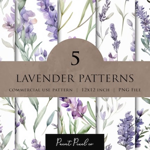 Lavender Seamless pattern Floral Repeating design PNG Fabric Design Textile paper sublimation pattern Summer Floral Patterns Digital paper